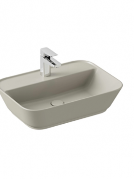 Vitra Geo Dikdörtgen Mat Bej Çanak Lavabo Armatür Delikli